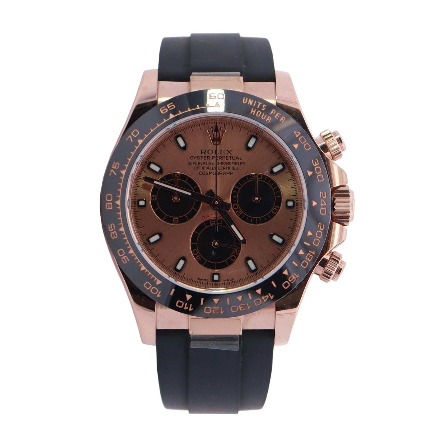 Rolex Daytona Rose Gold 40mm Sundust Pink Chronograph Dial Watch Reference# 116515LN