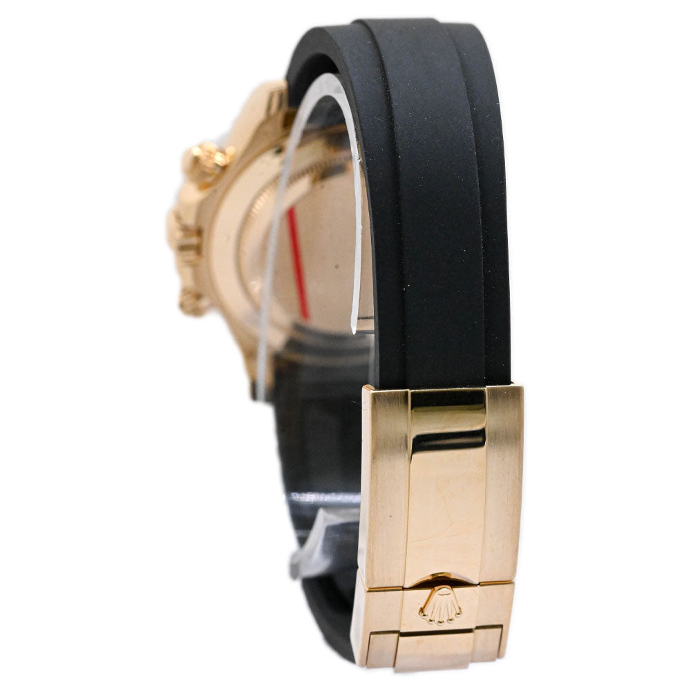 Rolex Mens Daytona Yellow Gold 40mm Black Chronograph Dial Watch Reference #: 116518LN