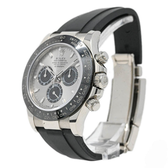 Rolex Daytona 18K White Gold 40mm Silver Chronograph Dial Watch Reference #: 116519LN - Happy Jewelers Fine Jewelry Lifetime Warranty