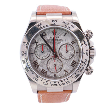 Rolex Daytona White Gold 40mm Meteorite Chronograph Roman Dial Watch Reference# 116519 - Happy Jewelers Fine Jewelry Lifetime Warranty