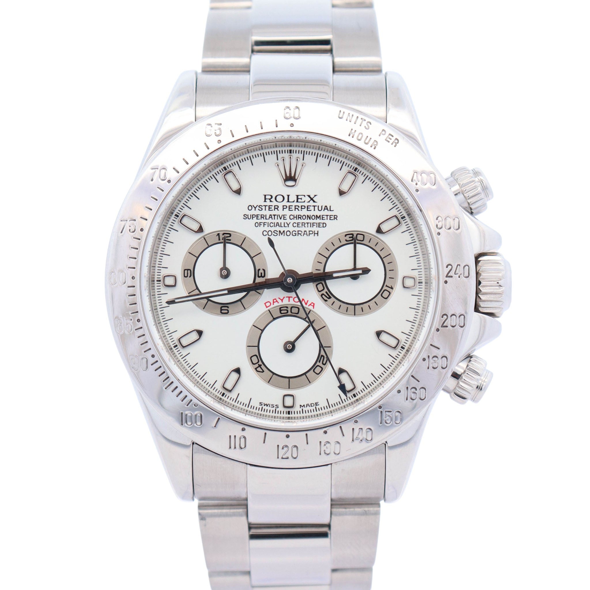 Rolex Daytona 40mm White Dial Watch Ref# 116520 - Happy Jewelers Fine Jewelry Lifetime Warranty