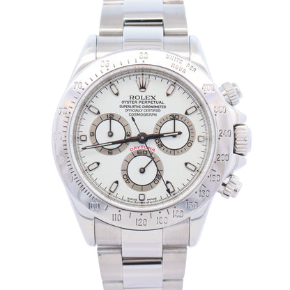 Rolex Daytona 40mm White Dial Watch Ref# 116520 - Happy Jewelers Fine Jewelry Lifetime Warranty