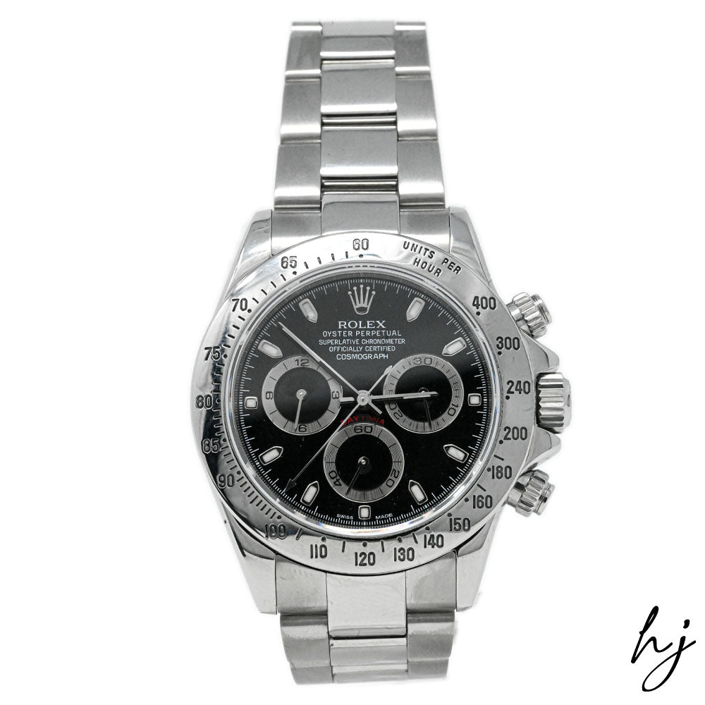 Rolex Daytona Stainless Steel 40mm Black Chronograph Dial Watch Reference#: 116520 - Happy Jewelers Fine Jewelry Lifetime Warranty