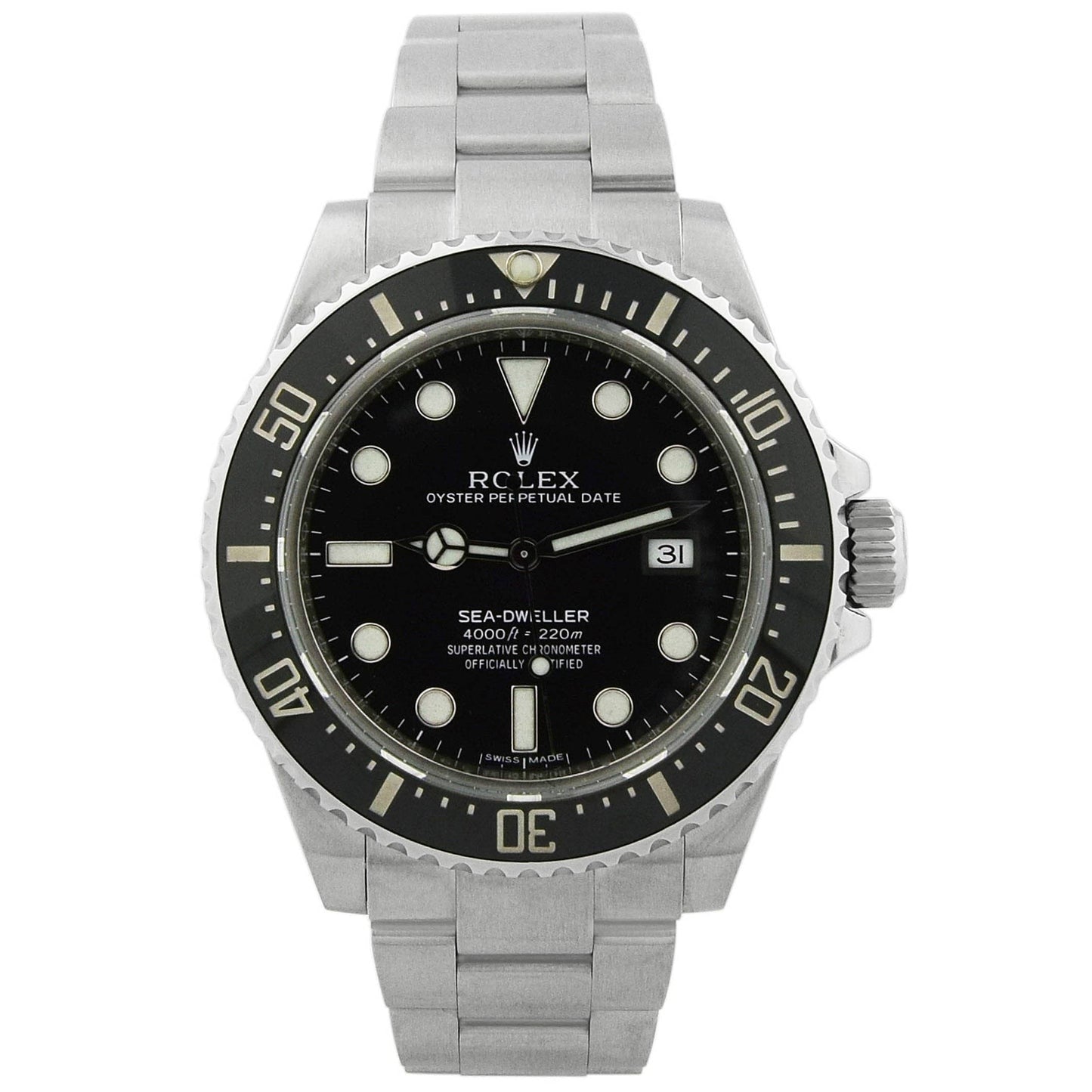 Rolex Sea-Dweller 4000 Stainless Steel Black Dot Dial Watch Reference# 116600 - Happy Jewelers Fine Jewelry Lifetime Warranty