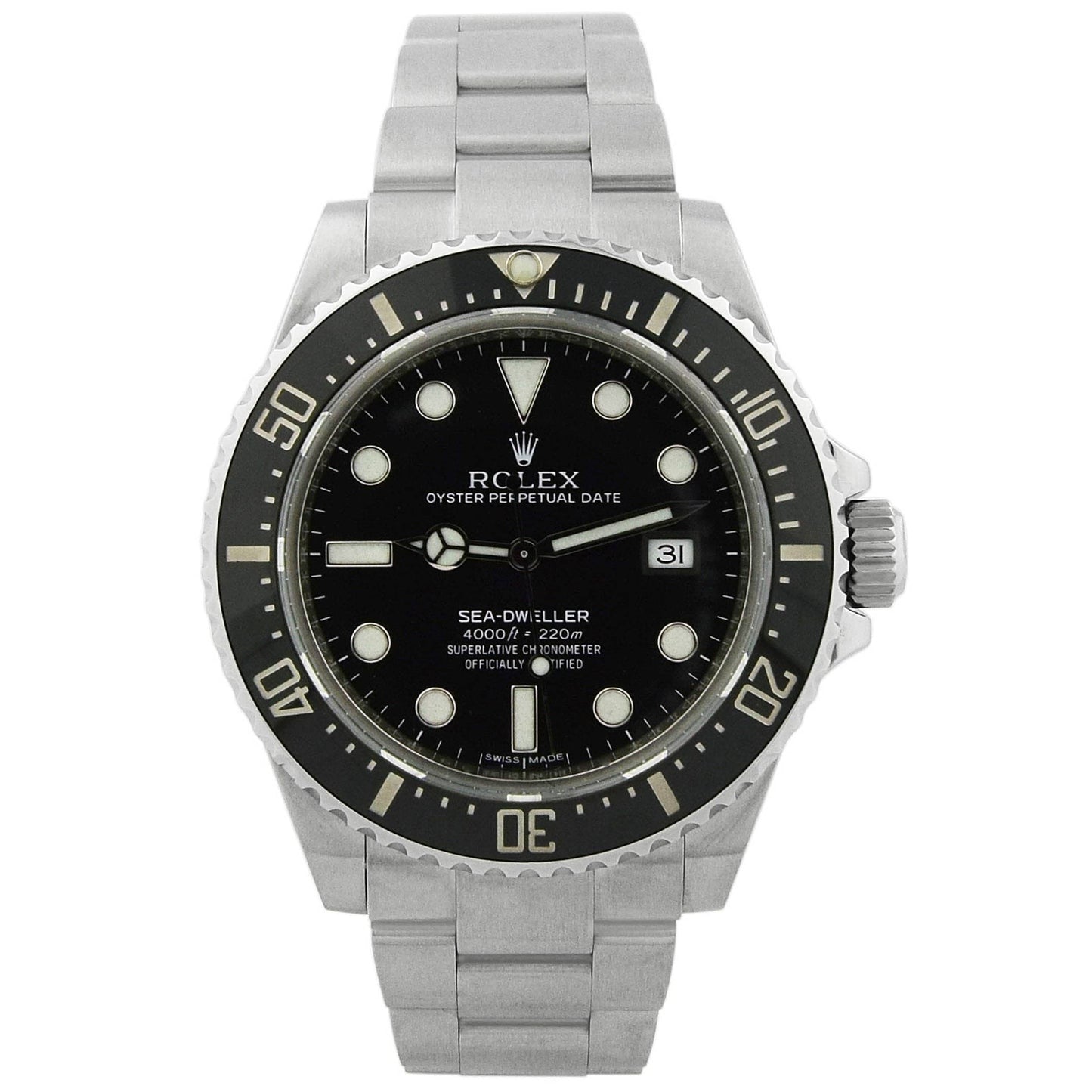 Rolex Sea-Dweller 4000 Stainless Steel 40mm Black Dot Dial Watch Reference# 116600
