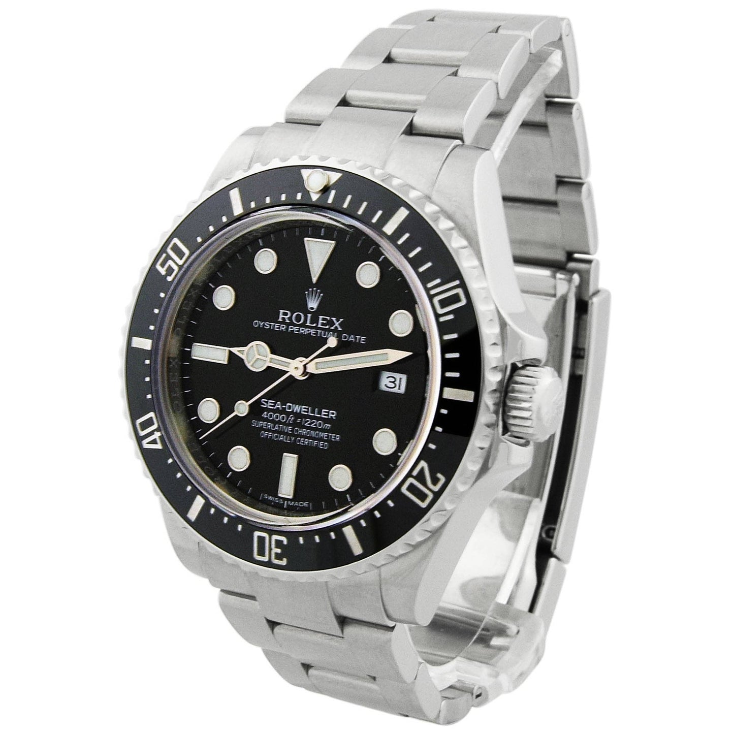 Rolex Sea-Dweller 4000 Stainless Steel 40mm Black Dot Dial Watch Reference# 116600