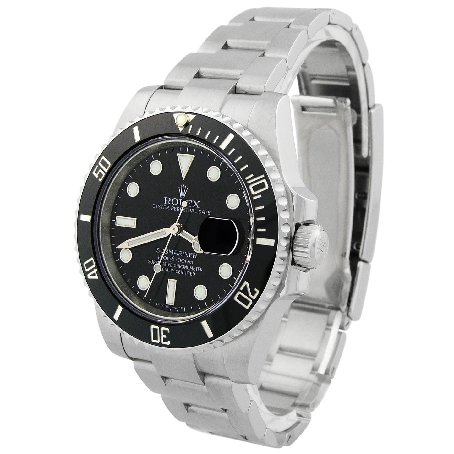 Rolex Men's Submariner Date Stainless Steel 40mm Black Dot Dial Watch Reference #: 116610LN - Happy Jewelers Fine Jewelry Lifetime Warranty