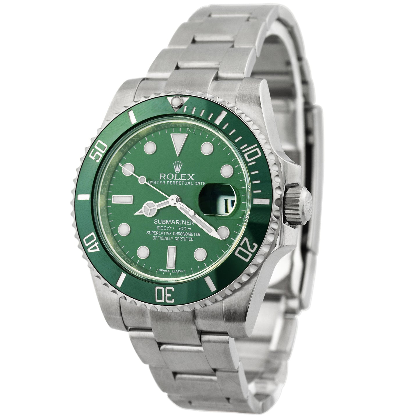 Rolex Men's Submariner "Hulk" Stainless Steel 40mm Green Dot Dial Watch Reference #: 116610LV
