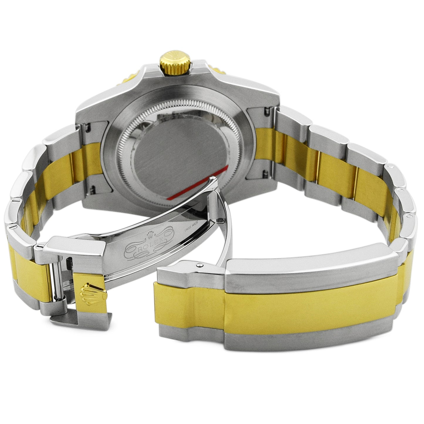 Rolex Men's Submariner Date 18K Yellow Gold & Steel 40mm Blue Dot Dial Watch Reference #: 116613LB - Happy Jewelers Fine Jewelry Lifetime Warranty