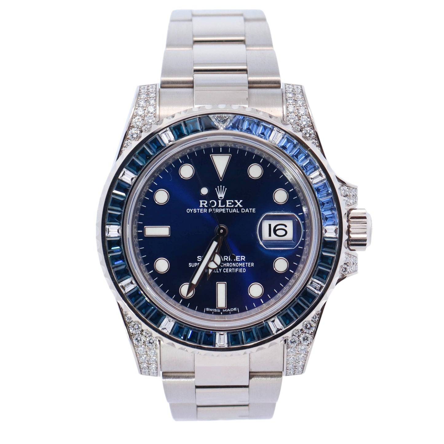 Rolex GMT-Master II 40mm White Gold Blue Dot Dial Watch Reference# 116659SABR