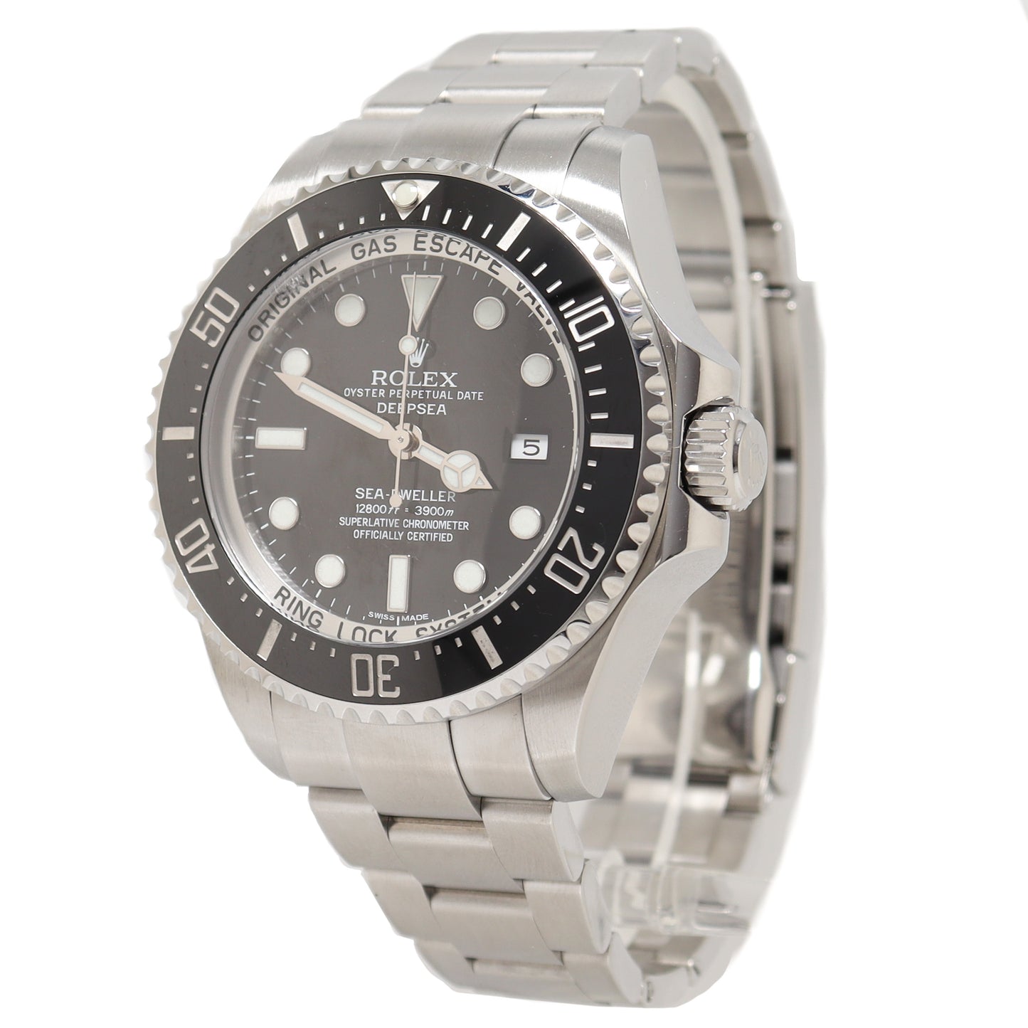 Rolex Deepsea Sea-Dweller Stainless Steel 44mm Black Dot Dial Watch Reference# 116660