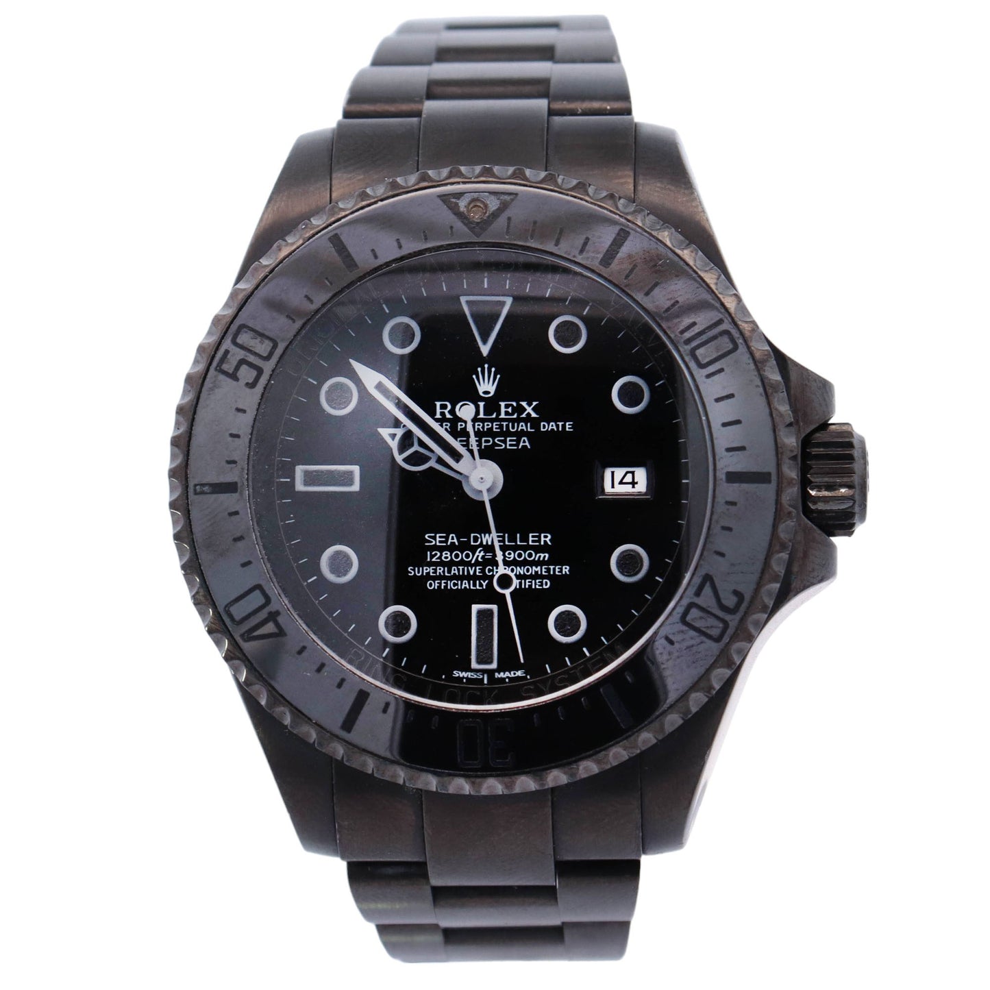 Rolex Sea-Dweller Deepsea Custom Black PVD 44mm Black Dot Dial Watch Reference# 126660 - Happy Jewelers Fine Jewelry Lifetime Warranty