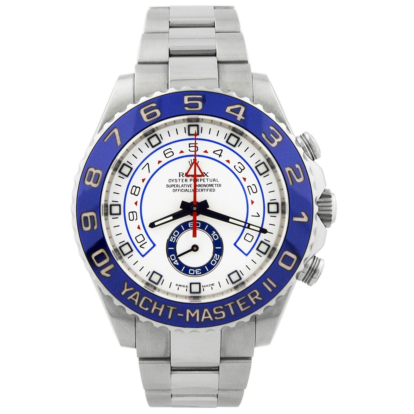 Rolex Yacht Master Stainless Steel 44mm White Dot Dial Watch Reference #: 116680 - Happy Jewelers Fine Jewelry Lifetime Warranty