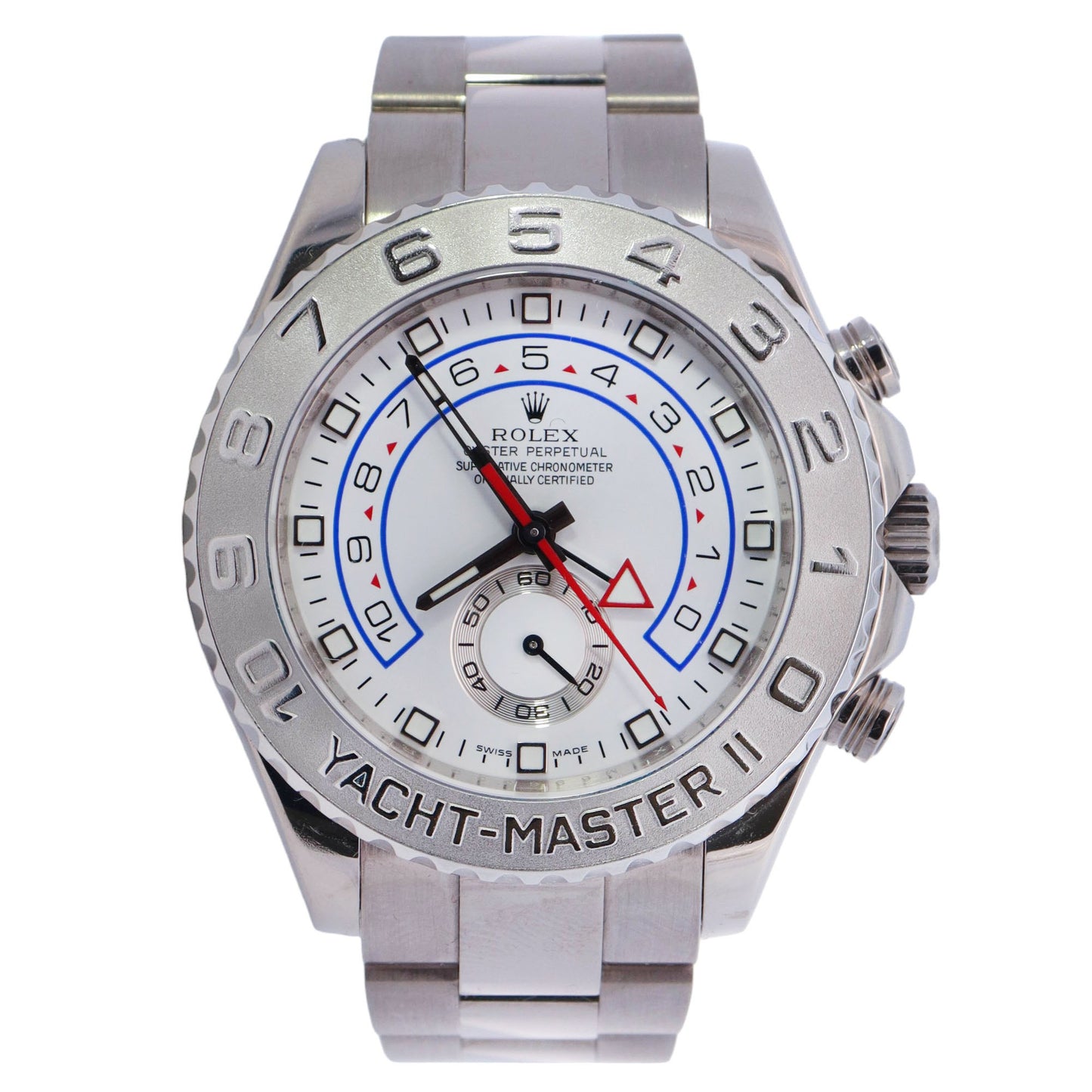 Rolex Yacht-Master II White Gold 44mm White Dot Dial Watch Reference# 116689 - Happy Jewelers Fine Jewelry Lifetime Warranty
