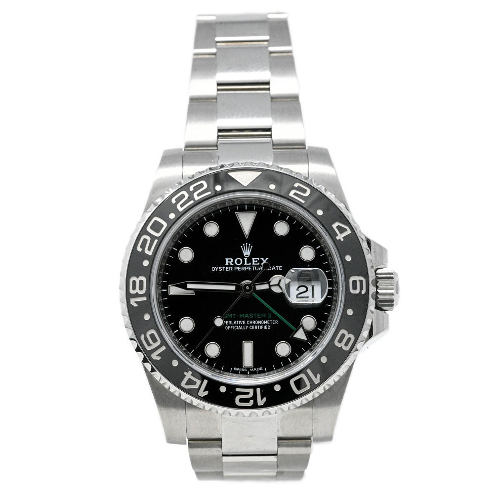 Rolex GMT-Master II Stainless Steel 40mm Black Dot Dial Watch Reference #: 116710LN - Happy Jewelers Fine Jewelry Lifetime Warranty