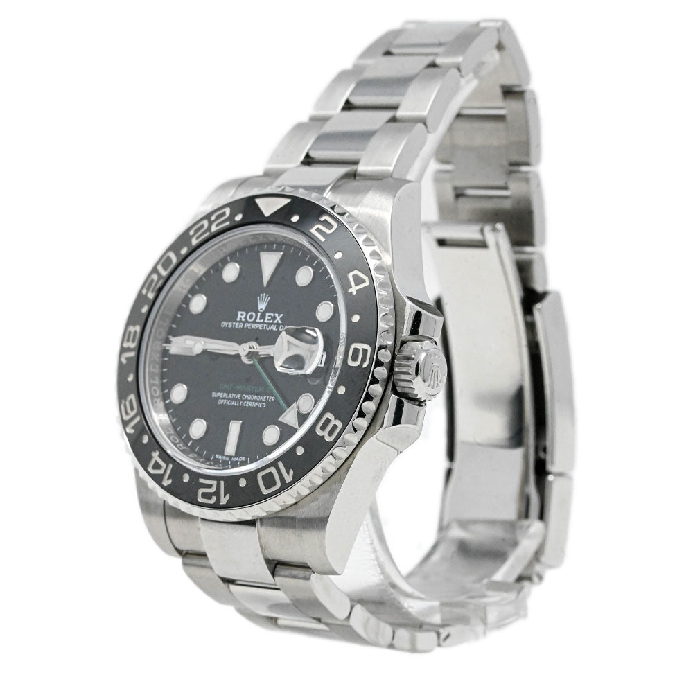 Rolex Men's GMT-MASTER II Stainless Steel 40mm Black Dot Dial Watch Reference #: 116710LN - Happy Jewelers Fine Jewelry Lifetime Warranty