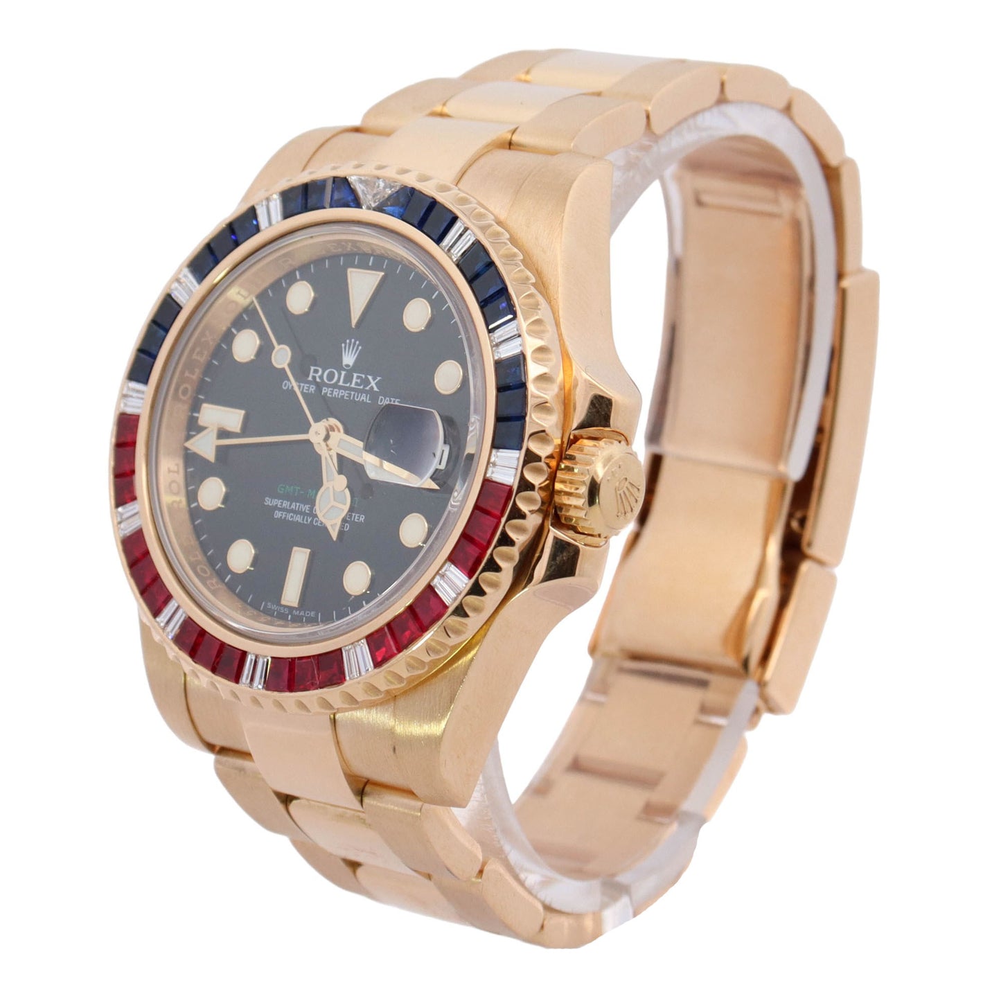 Rolex GMT-Master II Yellow Gold 40mm Black Dot Dial Watch Reference# 116748SARU - Happy Jewelers Fine Jewelry Lifetime Warranty