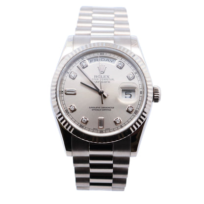Rolex Day-Date 36mm Silver Dial Watch Ref# 118239 - Happy Jewelers Fine Jewelry Lifetime Warranty