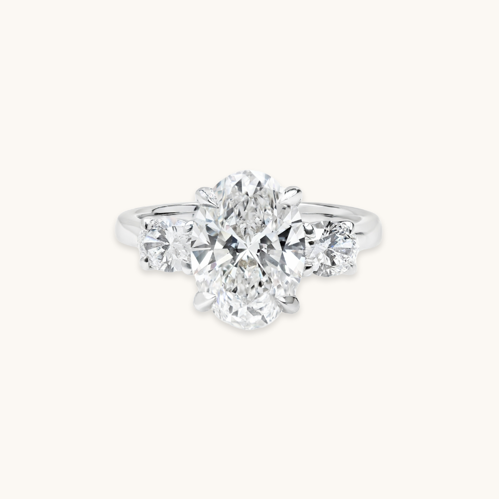 3.23 Oval Lab Diamond 3-Stone Engagement Ring - Happy Jewelers Fine Jewelry Lifetime Warranty