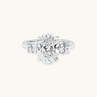 3.23 Oval Lab Diamond 3-Stone Engagement Ring - Happy Jewelers Fine Jewelry Lifetime Warranty