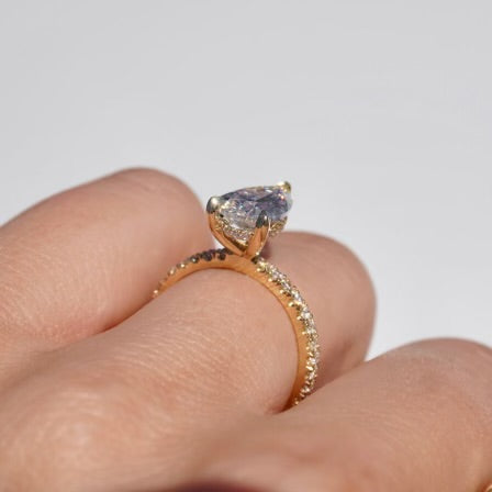 2.01 Pear Natural Diamond Engagement Ring