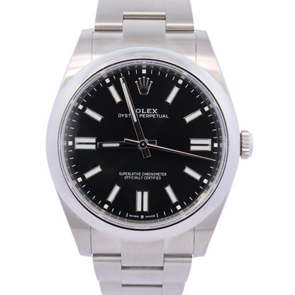 Rolex Oyster Perpetual 41mm Black Dial Watch Ref# 124300 - Happy Jewelers Fine Jewelry Lifetime Warranty