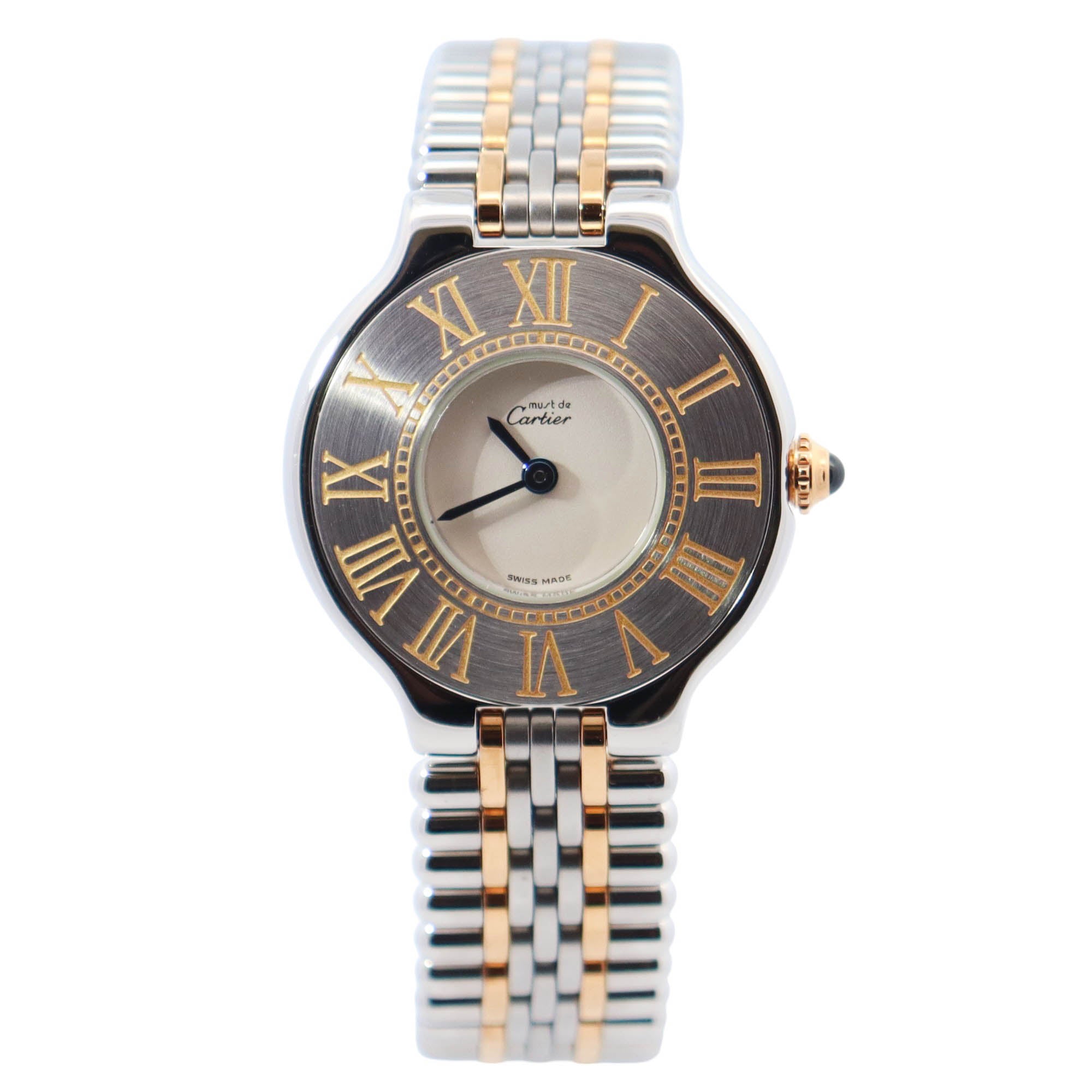 Cartier 21 Must De Cartier 28mm Ivory Dial Watch Ref# 125000P - Happy Jewelers Fine Jewelry Lifetime Warranty