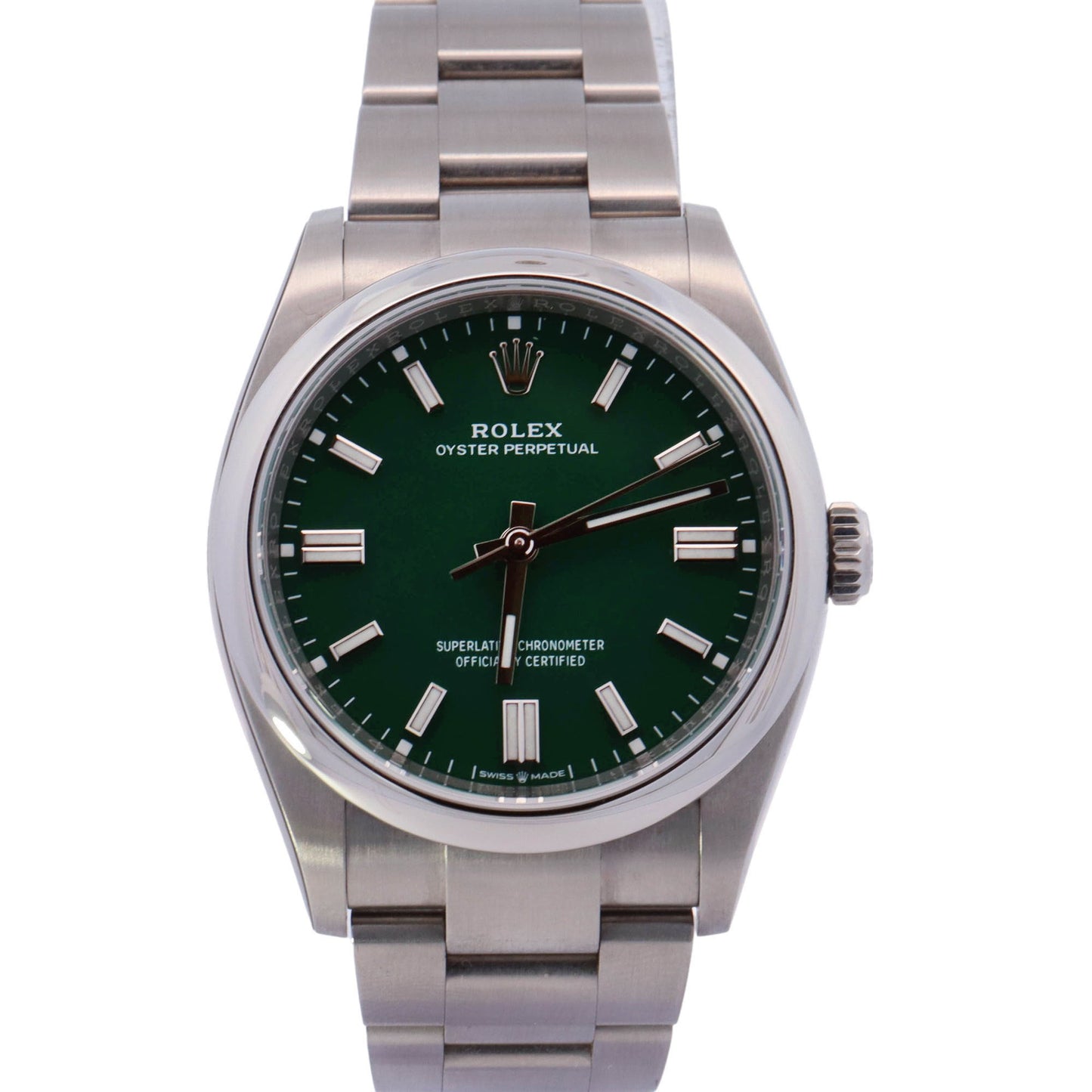 Rolex Oyster Perpetual 36mm Green Dial Watch Ref# 126000