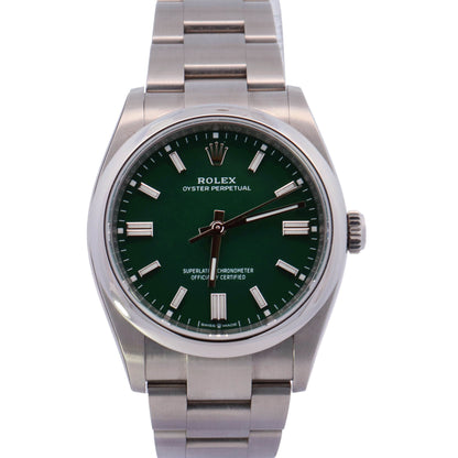 Rolex Oyster Perpetual 36mm Green Dial Watch Ref# 126000 - Happy Jewelers Fine Jewelry Lifetime Warranty