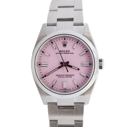 Rolex Oyster Perpetual 36mm Pink Dial Watch Ref# 126000 - Happy Jewelers Fine Jewelry Lifetime Warranty