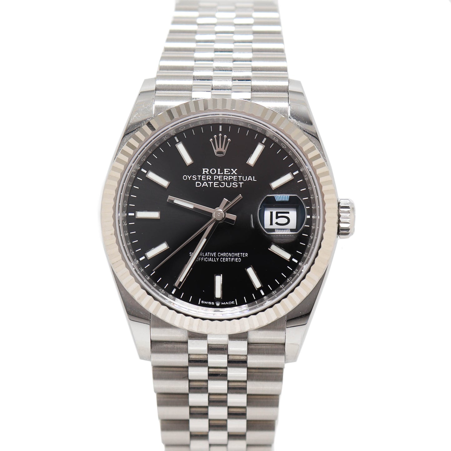 Rolex Datejust 36mm Black Dial Watch Ref# 126234