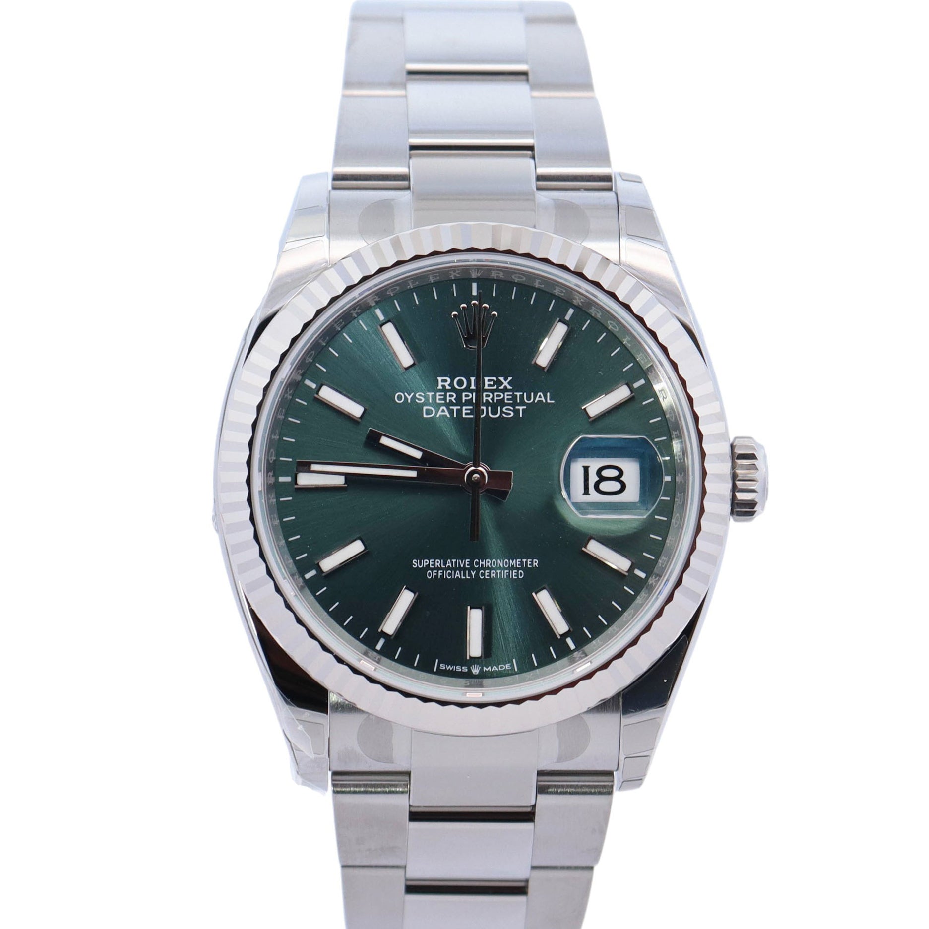 Rolex Datejust 36mm Green Dial Watch Ref# 126234 - Happy Jewelers Fine Jewelry Lifetime Warranty