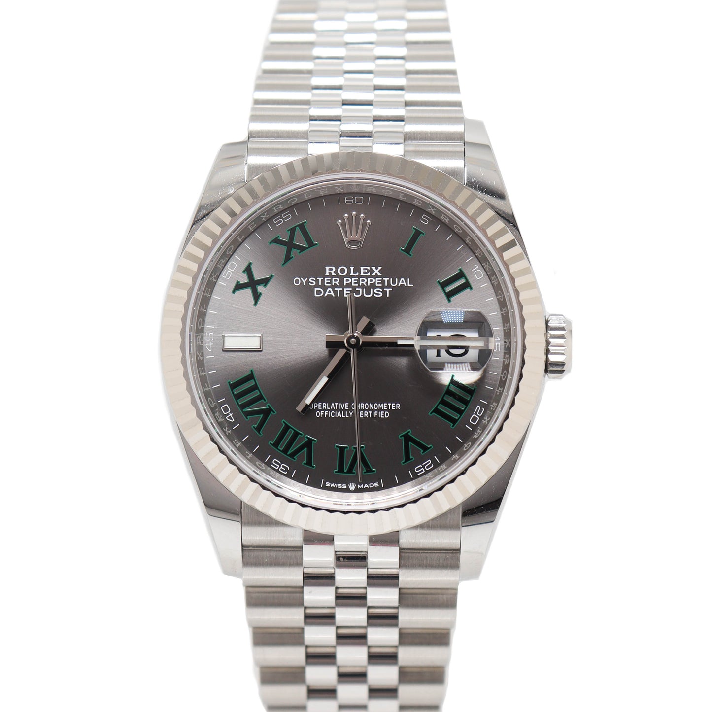 Rolex Datejust Stainless Steel 36mm Wimbledon Dial Watch Reference# 126234 - Happy Jewelers Fine Jewelry Lifetime Warranty