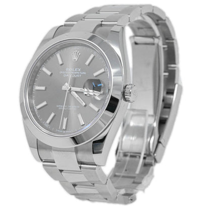 Rolex Datejust Stainless Steel 41mm Rhodium Stick Dial Watch Reference#: 126300 - Happy Jewelers Fine Jewelry Lifetime Warranty