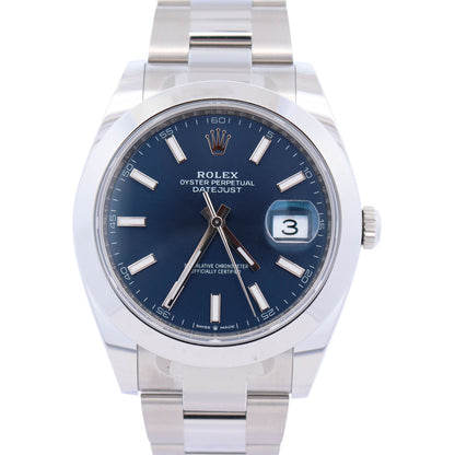 Rolex Datejust 41mm Blue Dial Watch Ref# 126300 - Happy Jewelers Fine Jewelry Lifetime Warranty