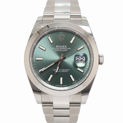 Rolex Datejust 41mm Green Dial Watch Ref# 126300 - Happy Jewelers Fine Jewelry Lifetime Warranty