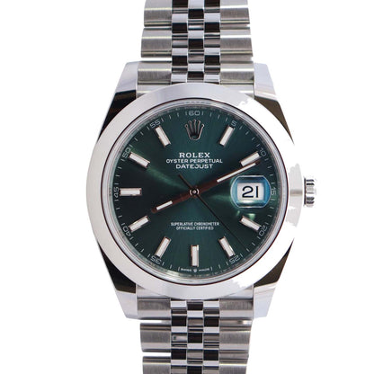 Rolex Datejust 41mm Green Dial Watch Ref# 126300 - Happy Jewelers Fine Jewelry Lifetime Warranty
