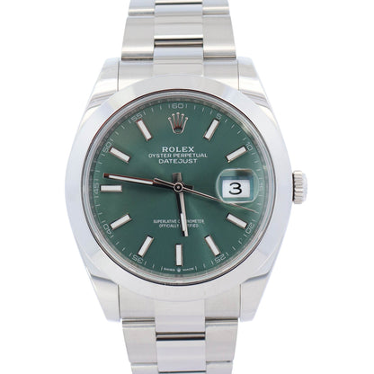 Rolex Datejust 41mm Green Dial Watch Ref# 126300 - Happy Jewelers Fine Jewelry Lifetime Warranty