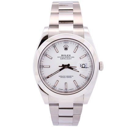Rolex Datejust 41mm White Dial Watch Ref# 126300 - Happy Jewelers Fine Jewelry Lifetime Warranty