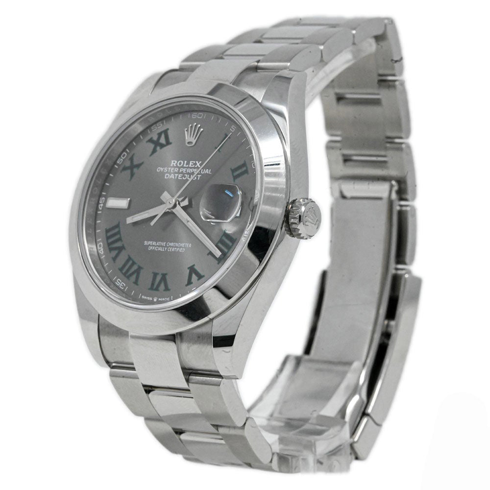 Rolex Datejust Stainless Steel 41mm Wimbledon Roman Dial Watch Reference# 126300 - Happy Jewelers Fine Jewelry Lifetime Warranty
