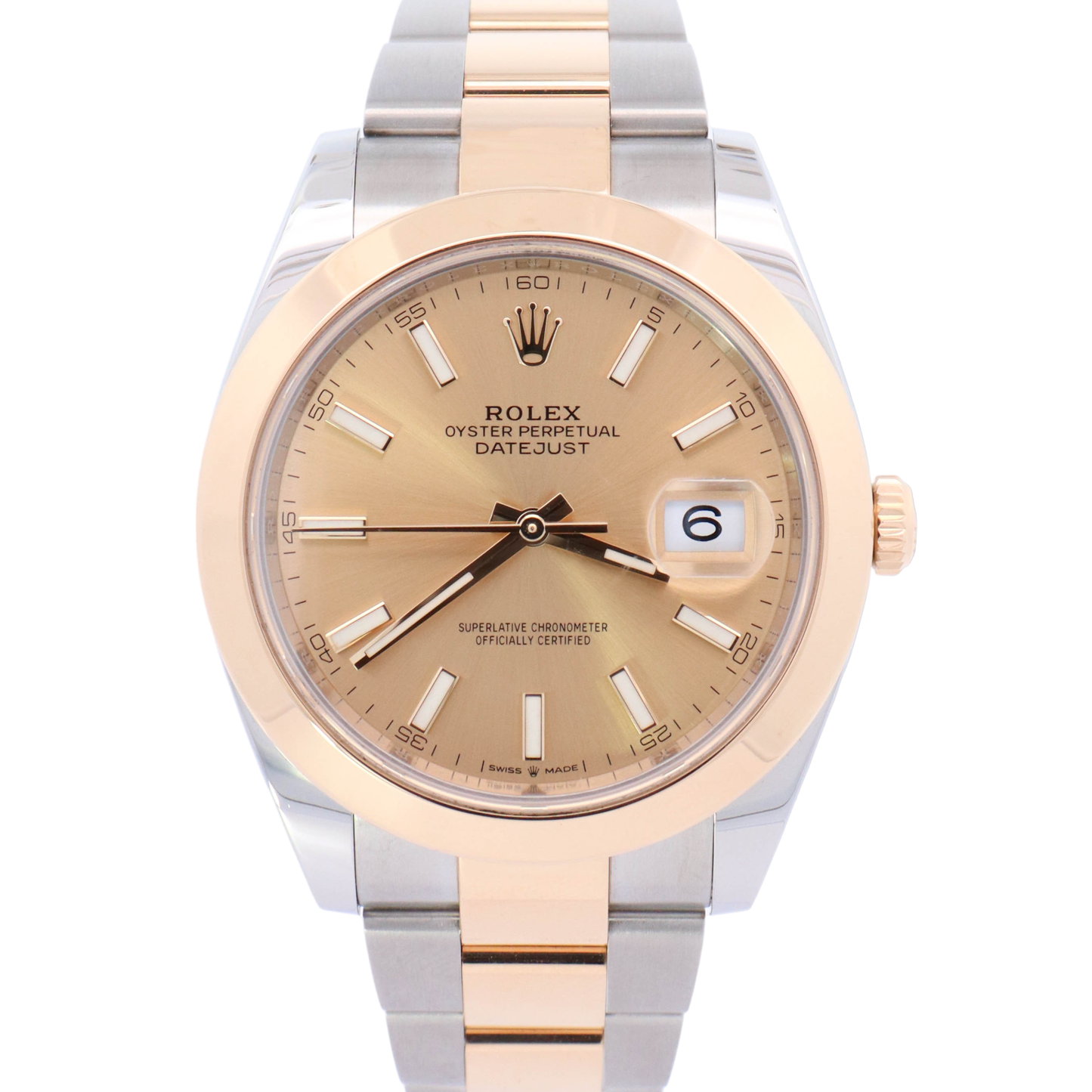 Rolex Datejust Two-Tone Stainless Steel & Yellow Gold 41mm Champagne Stick Dial Watch Reference# 126303 - Happy Jewelers Fine Jewelry Lifetime Warranty