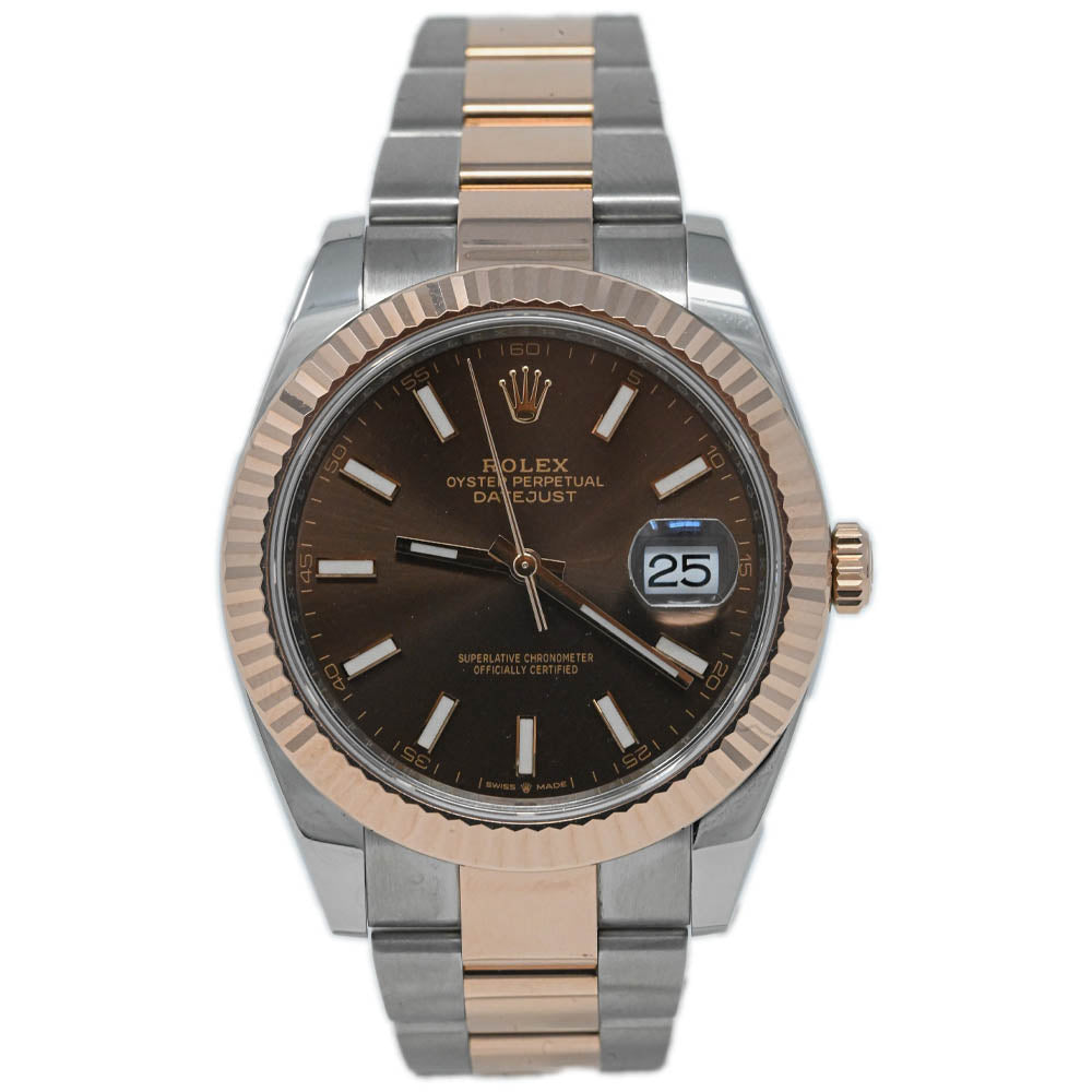 Rolex Datejust Two-Tone Stainless Steel & Rose Gold 36mm Chocolate Stick Dial Watch Reference# 126231 - Happy Jewelers Fine Jewelry Lifetime Warranty