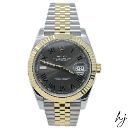 Rolex Datejust Two Tone Yellow Gold & Steel 41mm Wimbledon Dial Watch Reference#: 126333 - Happy Jewelers Fine Jewelry Lifetime Warranty
