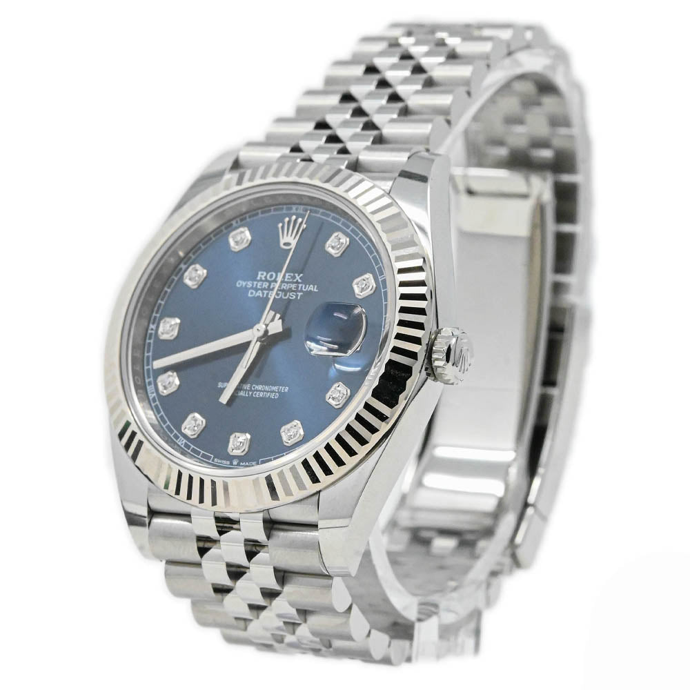 Rolex Datejust Stainless Steel 41mm Blue Diamond Dial Watch Reference # 126334 - Happy Jewelers Fine Jewelry Lifetime Warranty