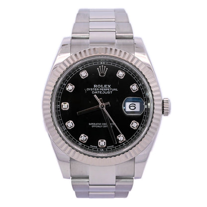 Rolex Datejust 41mm Black Dial Watch Ref# 126334 - Happy Jewelers Fine Jewelry Lifetime Warranty