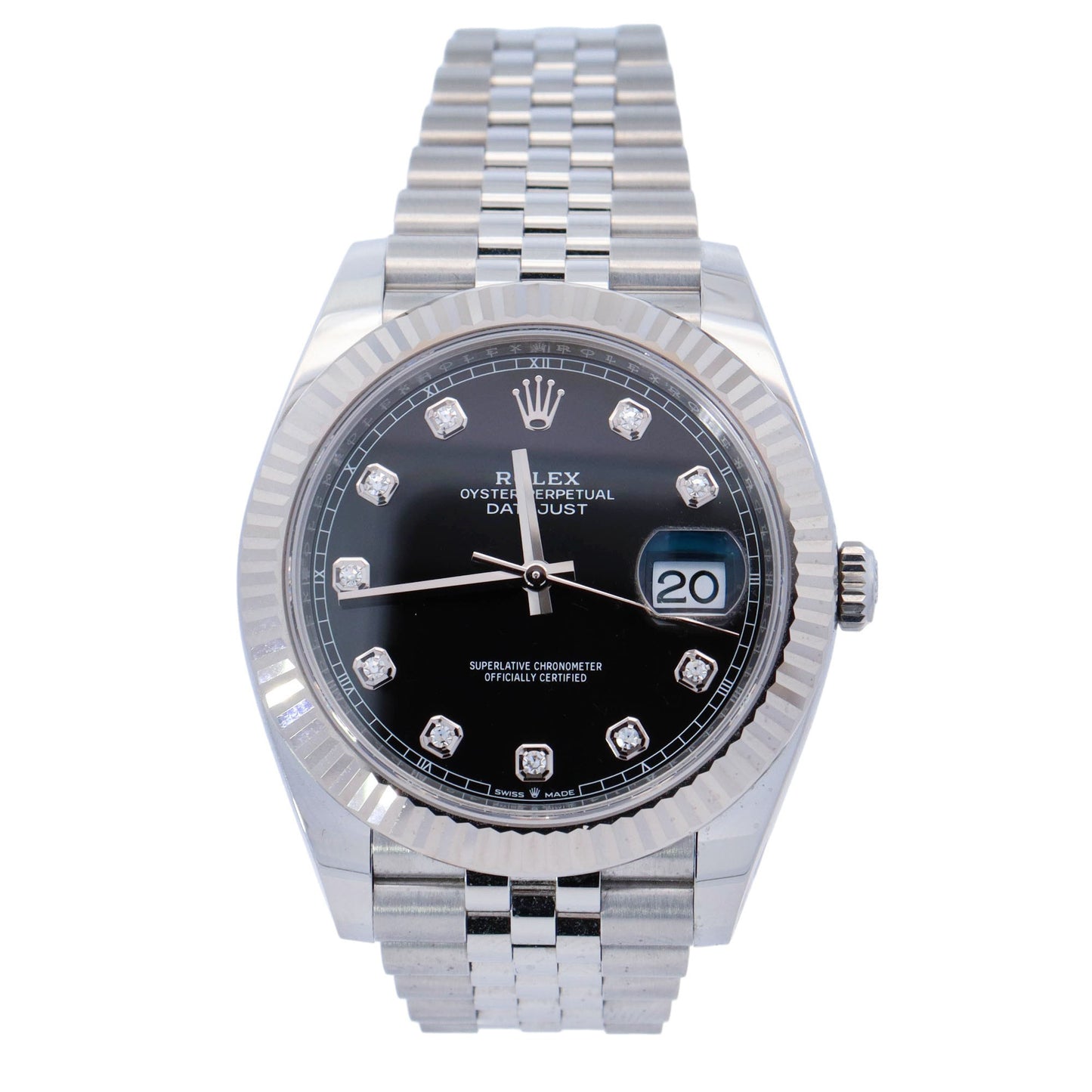 Rolex Datejust Stainless Steel 41mm Black Diamond Dot Dial Watch Reference# 126334 - Happy Jewelers Fine Jewelry Lifetime Warranty