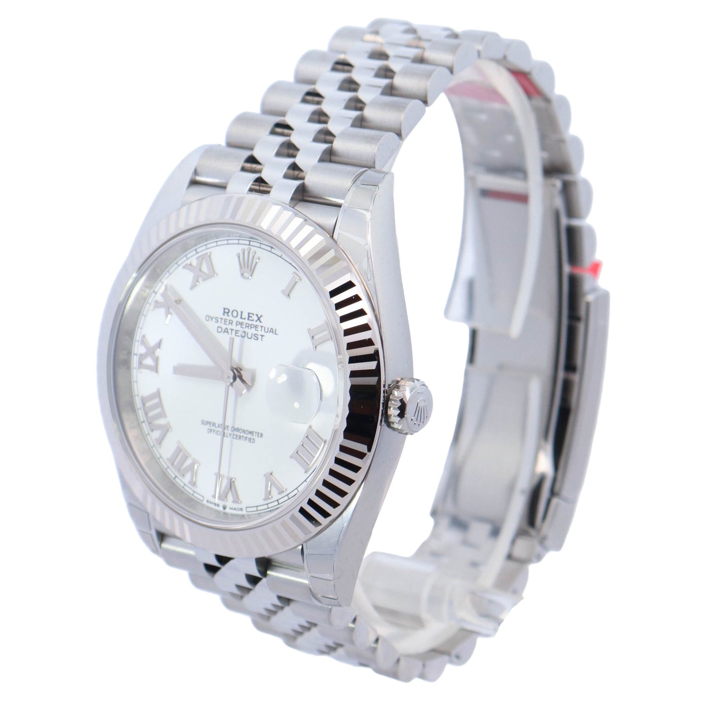 Rolex Datejust Stainless Steel 41mm White Roman Dial Watch Reference# 126334 - Happy Jewelers Fine Jewelry Lifetime Warranty