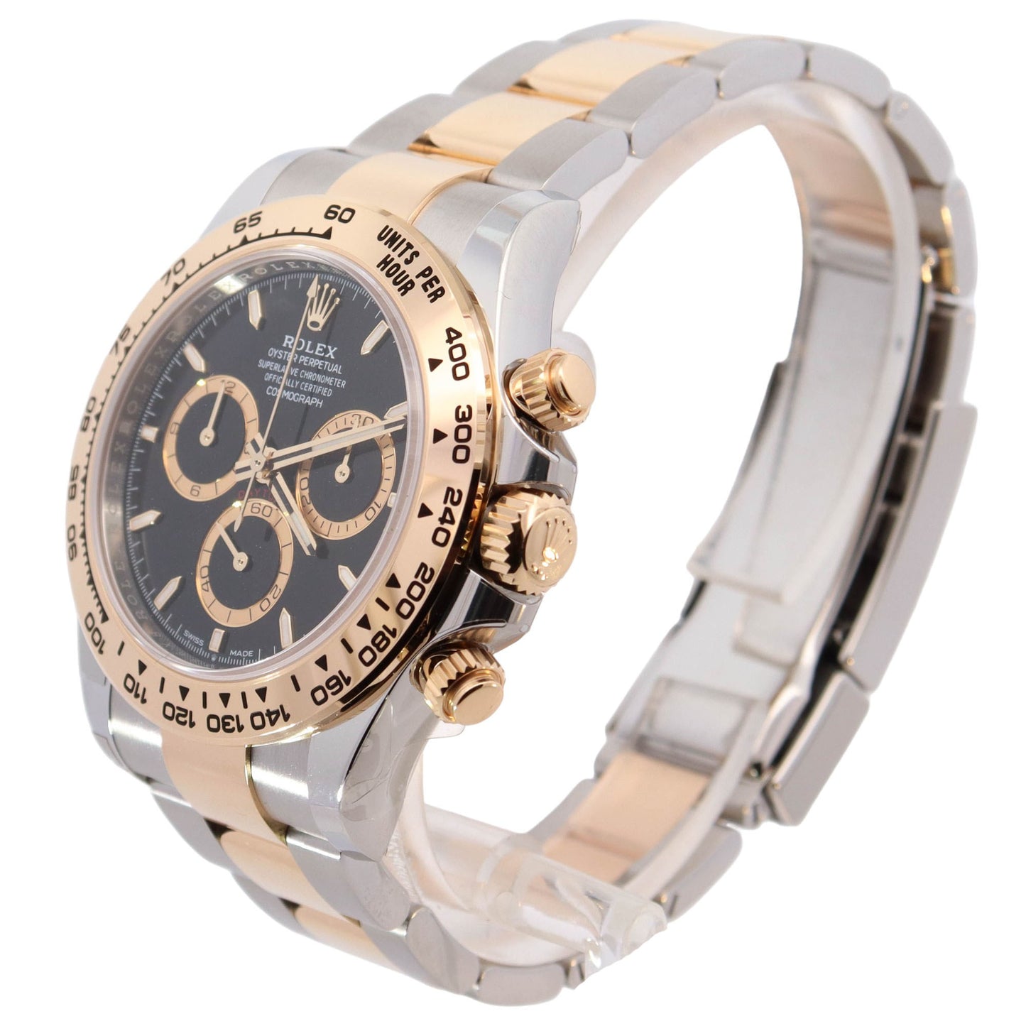 Rolex Daytona Two-Tone Stainless Steel & Yellow Gold 40mm Black Stick Dial Watch Reference# 126503