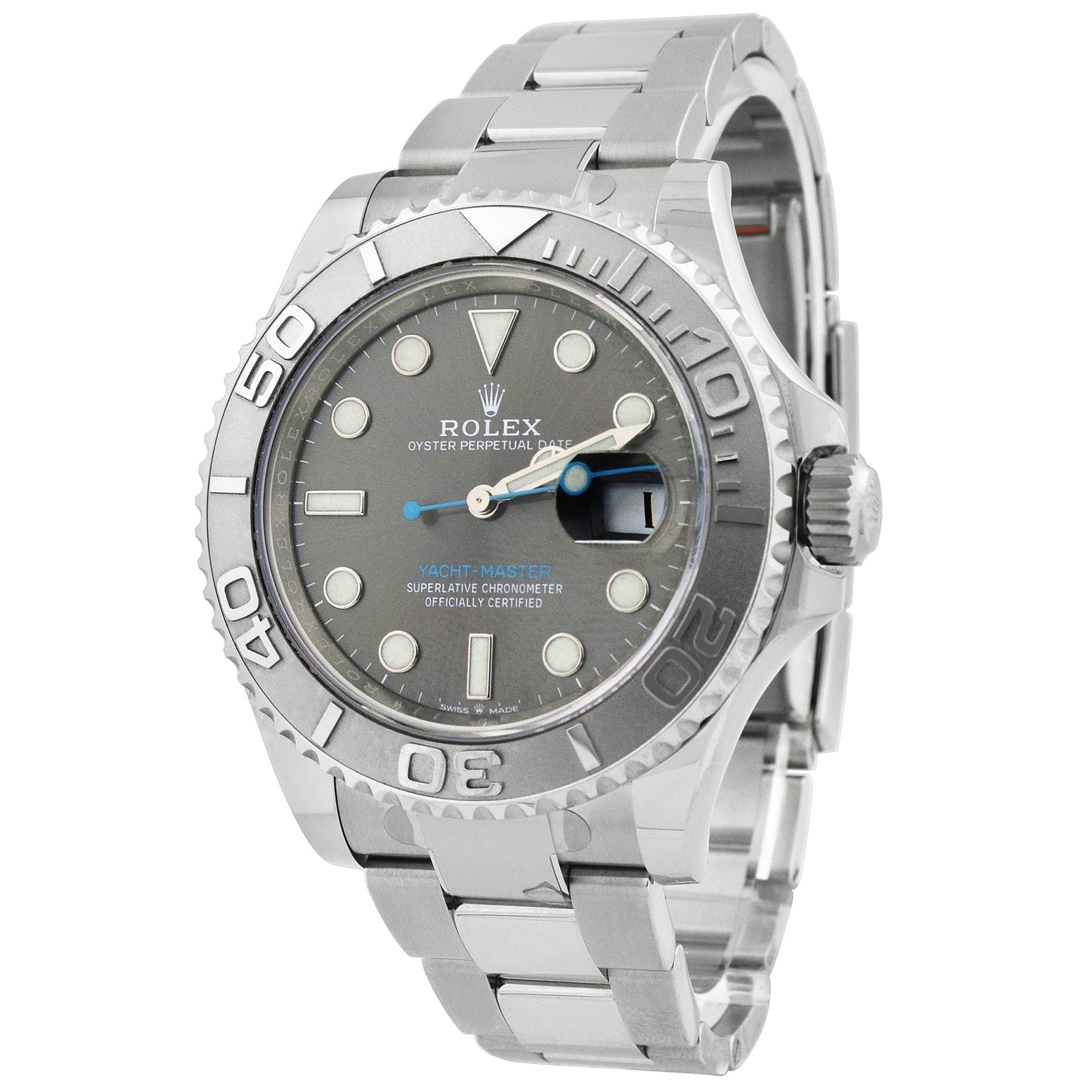 Rolex Yachtmaster Stainless Steel and Platinum 40mm Rhodium Dial Watch Reference#: 126622 - Happy Jewelers Fine Jewelry Lifetime Warranty