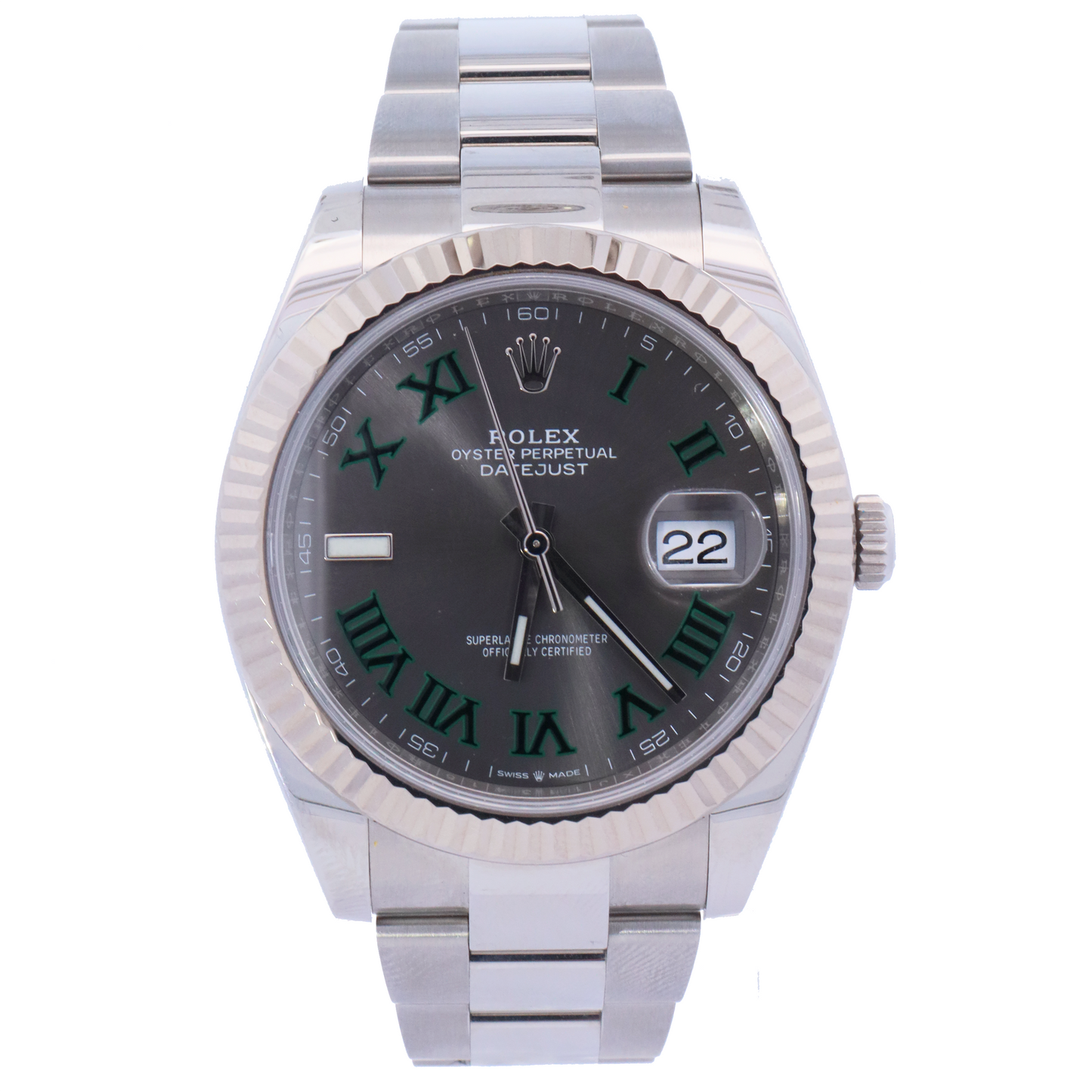 Rolex Datejust Stainless Steel 41mm Wimbeldon Roman Dial Watch | Ref# 126334 - Happy Jewelers Fine Jewelry Lifetime Warranty